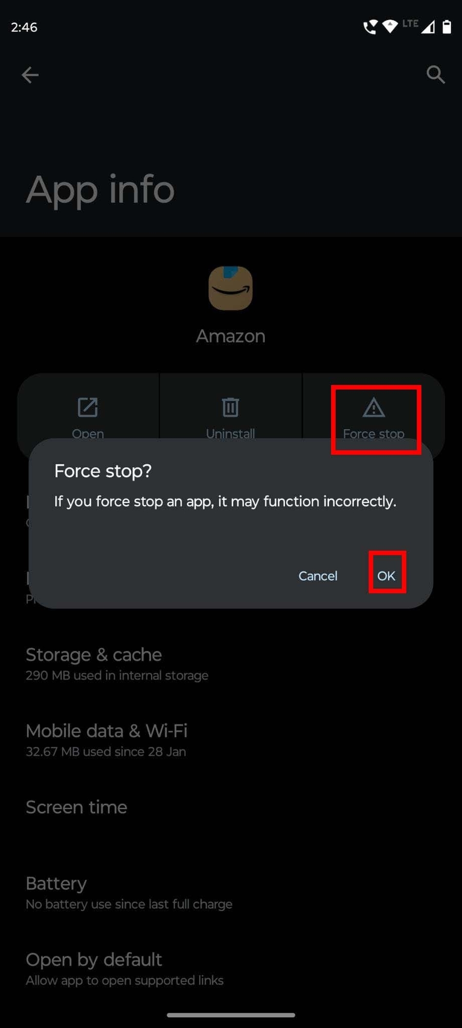 Force stop and app and restart to fix apps not starting issue