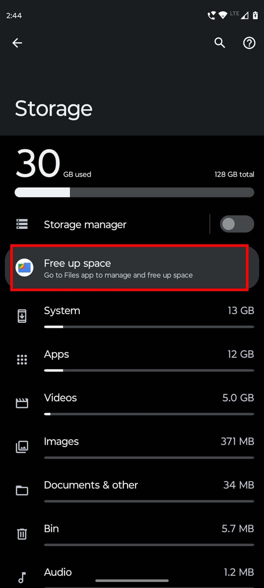 Free up device storage to fix Android apps not working