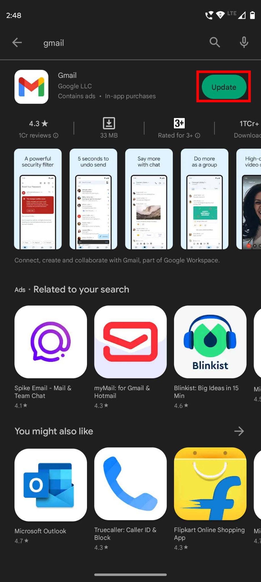 Update apps from Google Play app